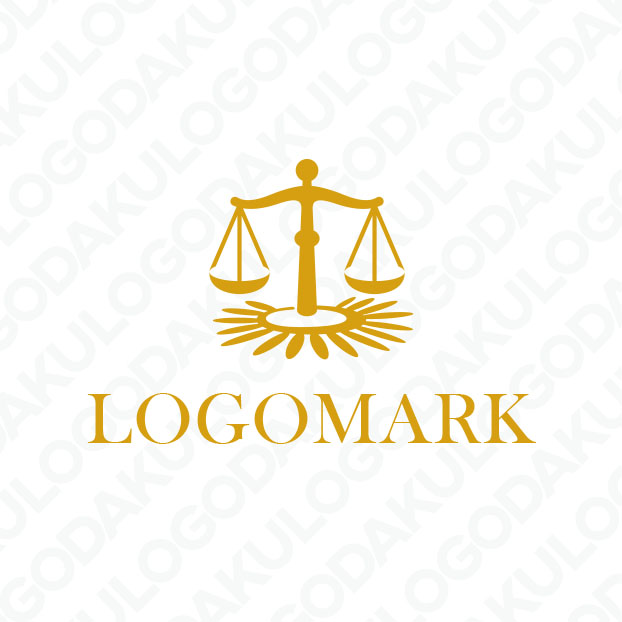 弁護士の象徴 天秤とひまわりのロゴ ロゴだく