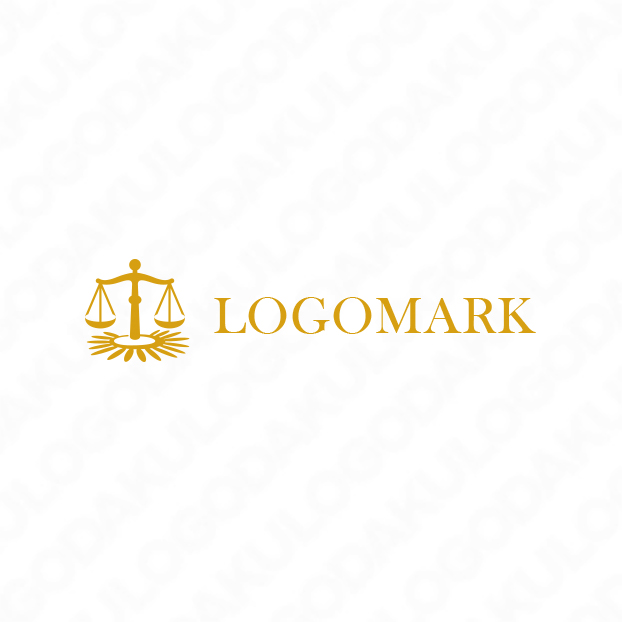 弁護士の象徴 天秤とひまわりのロゴ ロゴマーク 制作 作成なら ロゴだく